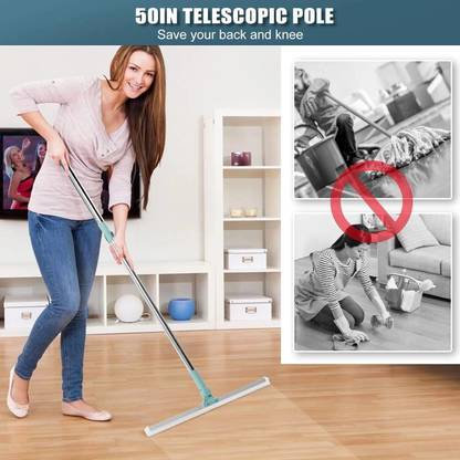 Magic Broom Sweeper for Floor Cleaning – Multifunctional Silicone Wiper Mop with Stainless Steel Extendable Handle