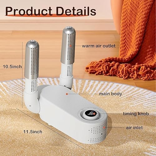 Electric Shoe Dryer & Deodorizer | Foldable antibacterial & timer | For shoes gloves hats | Fast drying.