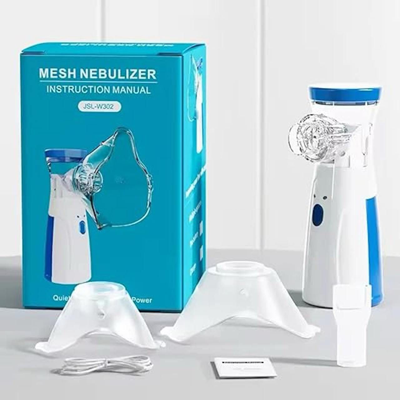 Mini portable mesh Nebulizer | Rechargeable | Hand held nebulizer with 2 mask.