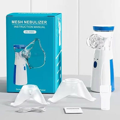 Mini portable mesh Nebulizer | Rechargeable | Hand held nebulizer with 2 mask.