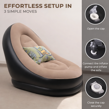 Inflatable Lounge Chair | Inflatable Lazy Sofa With Footrest.