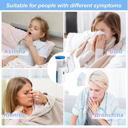 Mini portable mesh Nebulizer | Rechargeable | Hand held nebulizer with 2 mask.