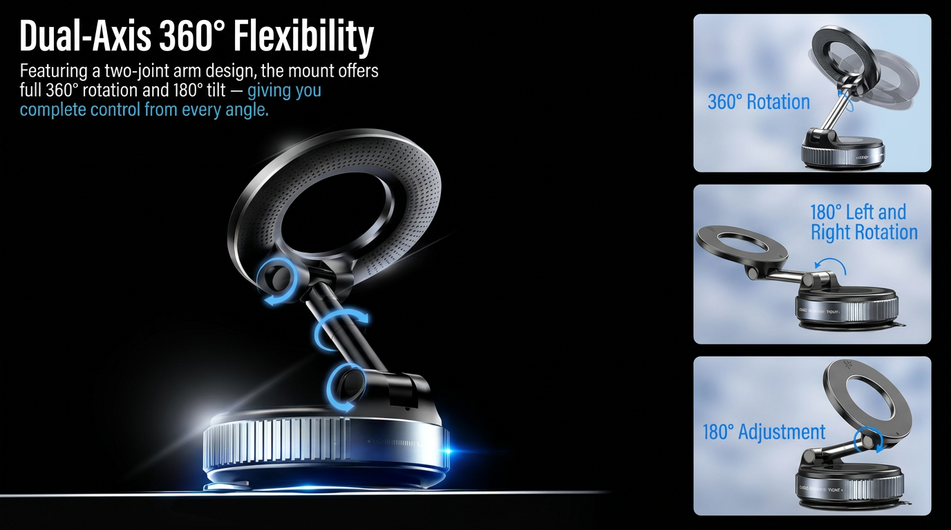 Magnetic Phone Holder | 360° rotation | Foldable | Aluminum alloy phone holder.