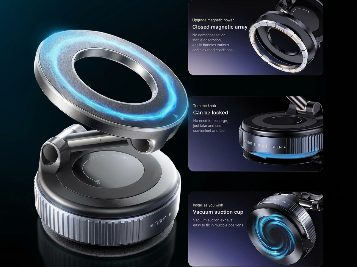 Magnetic Phone Holder | 360° rotation | Foldable | Aluminum alloy phone holder.