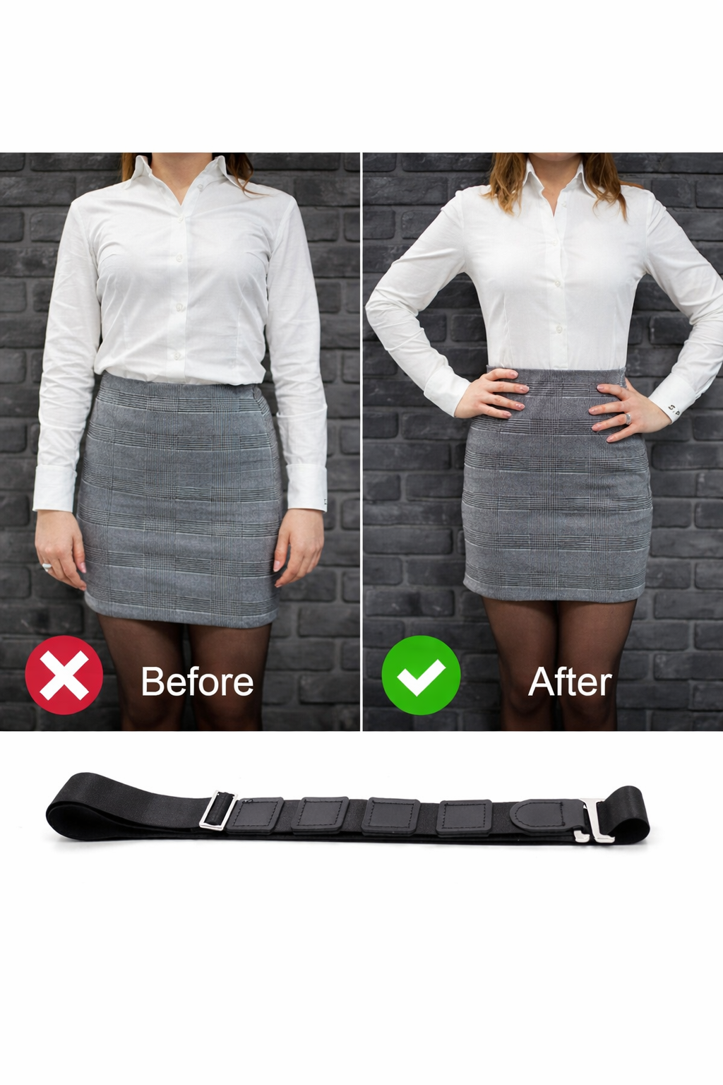 Shirt Stay Belt | Shirt Tucker Adjustable Belt | Dynamic Maximum Stretch Shirt Tucker Belt.
