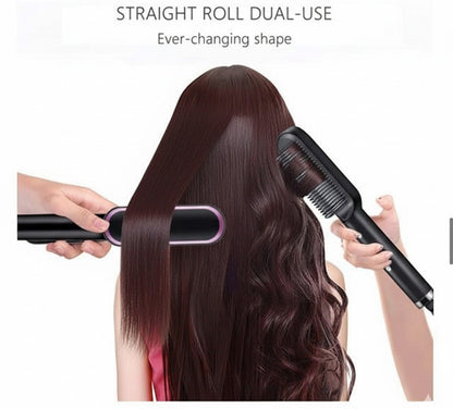 Hair Straightener Brush for Women - 2in1 Ceramic Fast Hair Straightening Comb Electric Hot Brush.