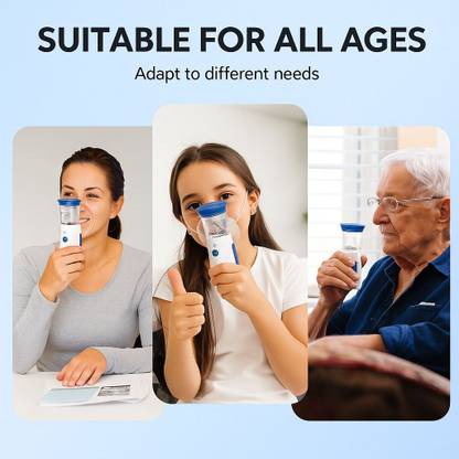 Mini portable mesh Nebulizer | Rechargeable | Hand held nebulizer with 2 mask.