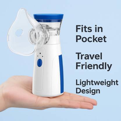 Mini portable mesh Nebulizer | Rechargeable | Hand held nebulizer with 2 mask.