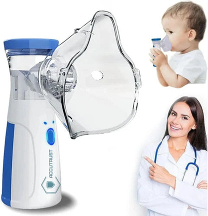 Mini portable mesh Nebulizer | Rechargeable | Hand held nebulizer with 2 mask.