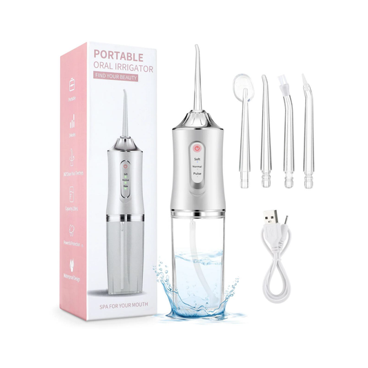 Water Dental Flosser | Cordless and rechargeable | High pressure tooth flusher with 4 nozzles and 3 modes.